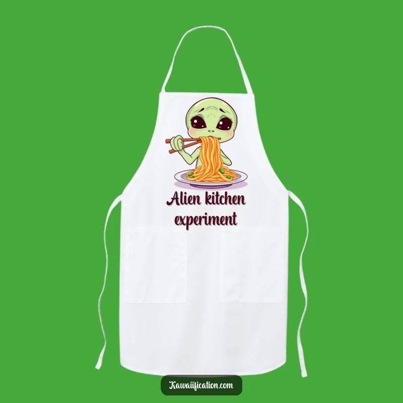 Funny Alien Spaghetti Apron - Cosmic Kitchen, Chef's Sci-Fi Gift!