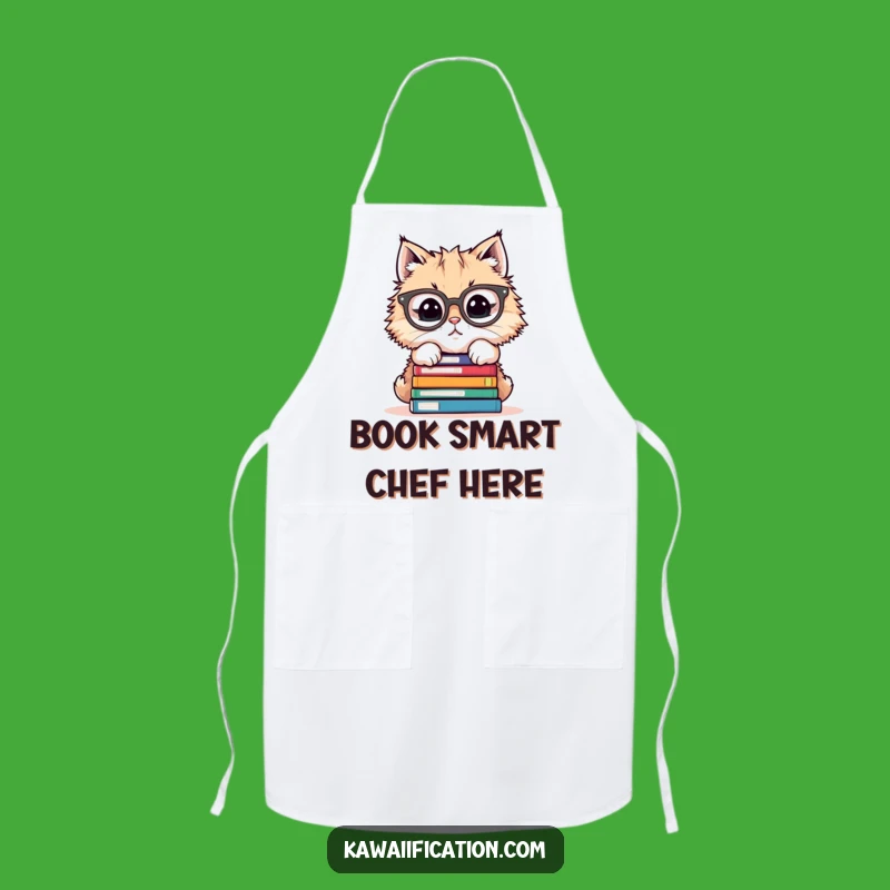 Funny Cat Chef Apron - Hilarious Kitchen Gift for Bookish Bakers