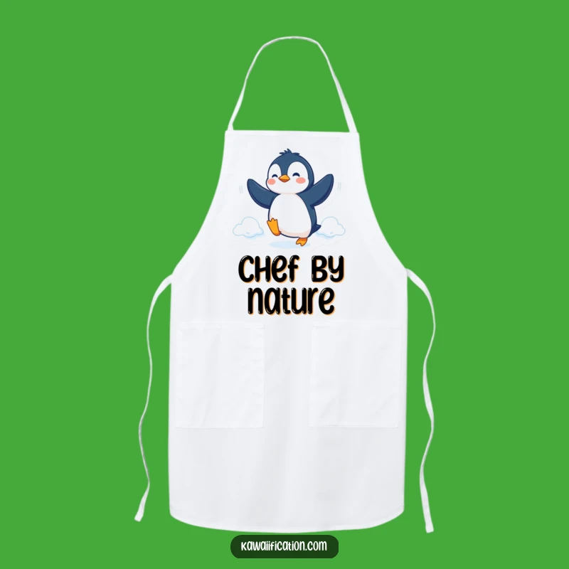 Funny Penguin Fly Apron: Determined Bird Kitchen Wear for a Hilarious Gift