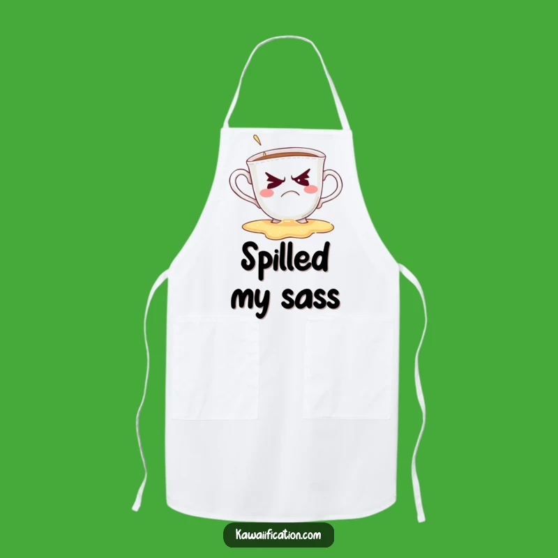 Funny Grumpy Teacup Apron: Hilarious Coffee Spill Cooking Gift
