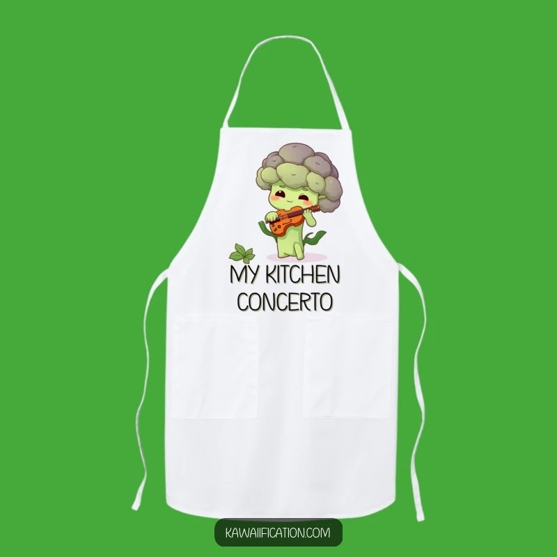 Funny Shy Broccoli Apron: Hilarious Veggie Music Cooking Gift