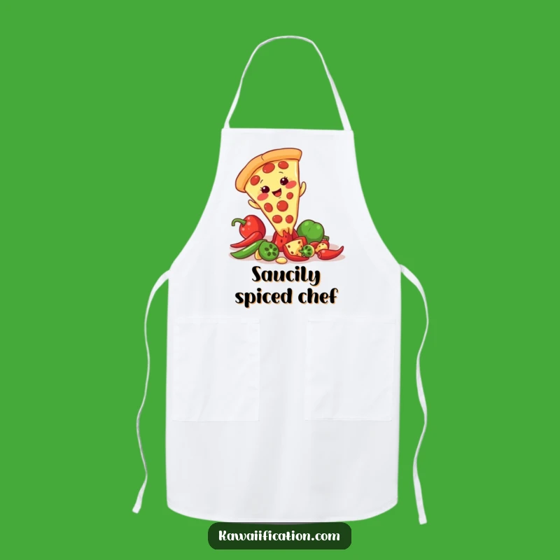 Funny Pizza Slip Apron: Giggling Baker Pepper Mishap, Kitchen Fun Gear