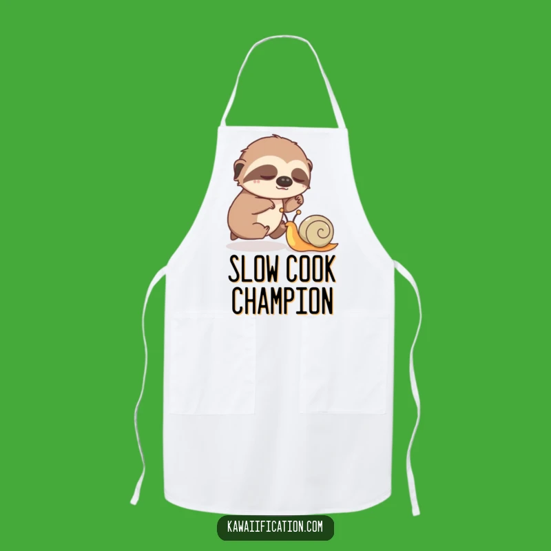 Funny Sloth vs. Snail Race Apron: Hilarious Kitchen Wear for Cheerful Cooking Adventures
