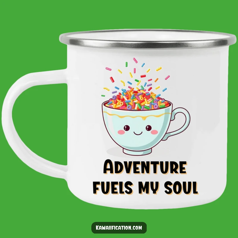 Adventure-Ready Funny Sprinkle Teacup Camping Mug: Cheerful Sips in the Great Outdoors