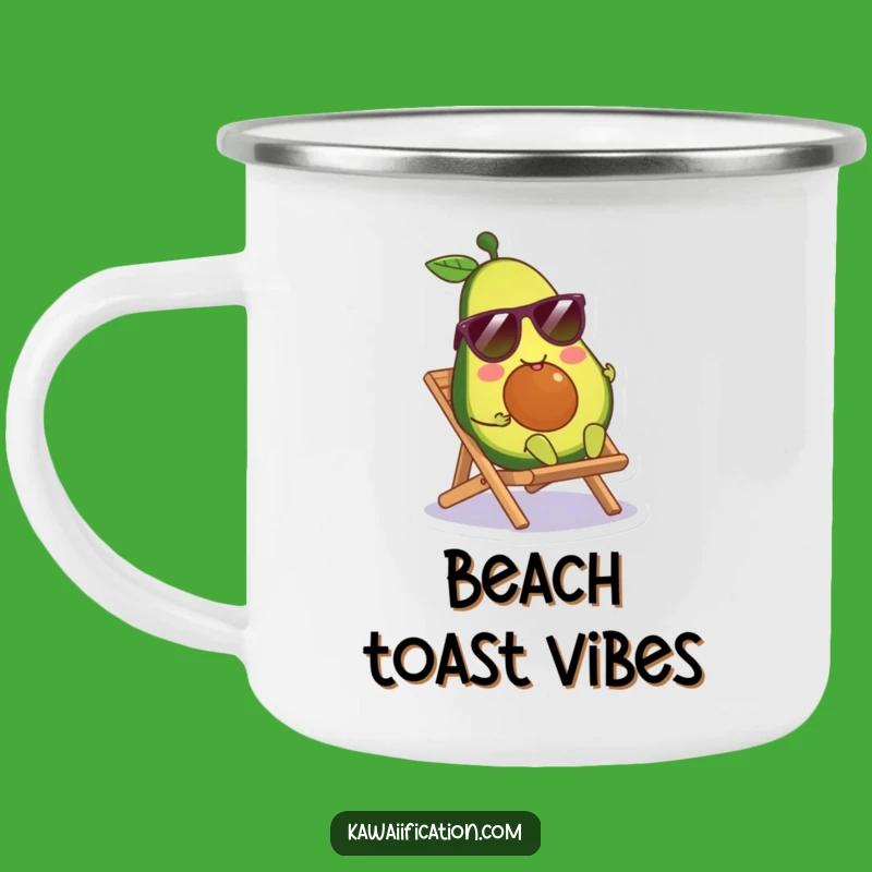 Campfire Cool: Funny Avocado Camping Mug - Beach Lounger, Perfect Funny Gift