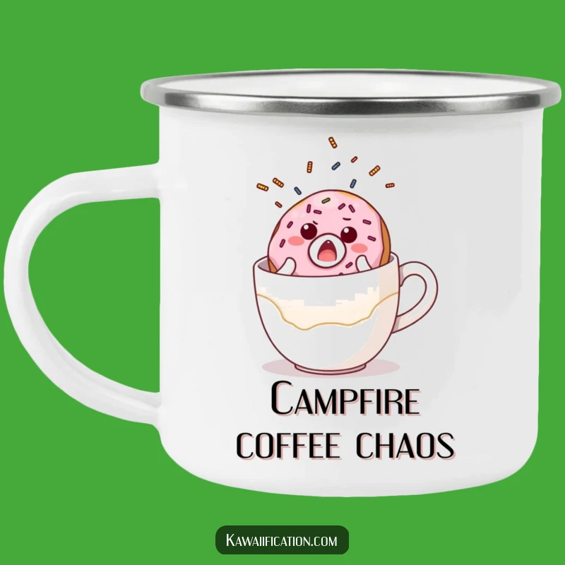 Funny Donut Coffee Fall Camping Mug: Trail Fuel, Hilarious Breakfast Gift