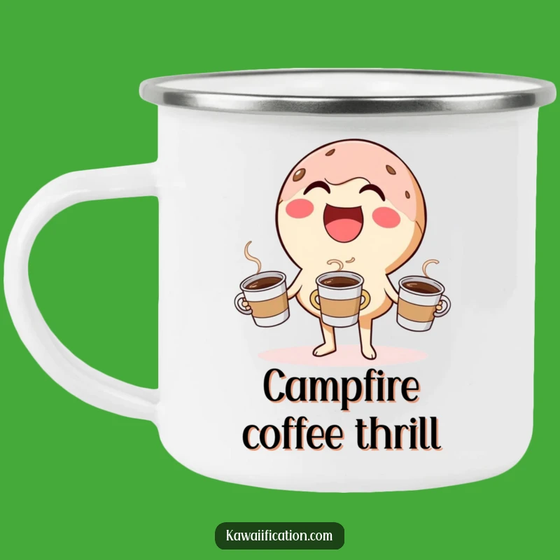 Funny Donut Juggling Camping Mug: Sweet Adventure Fuel
