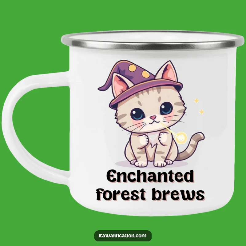 Funny Cat Wizard Laser Camping Mug - Magical Campfire Companion