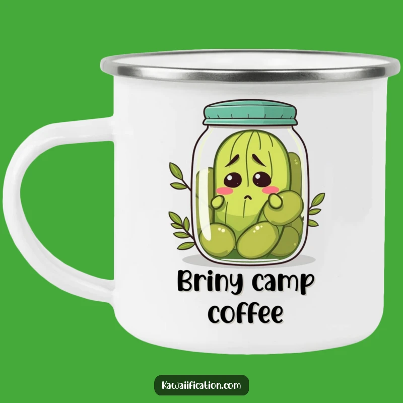 Funny Nervous Pickle Camping Mug - Relatable Camp Companion