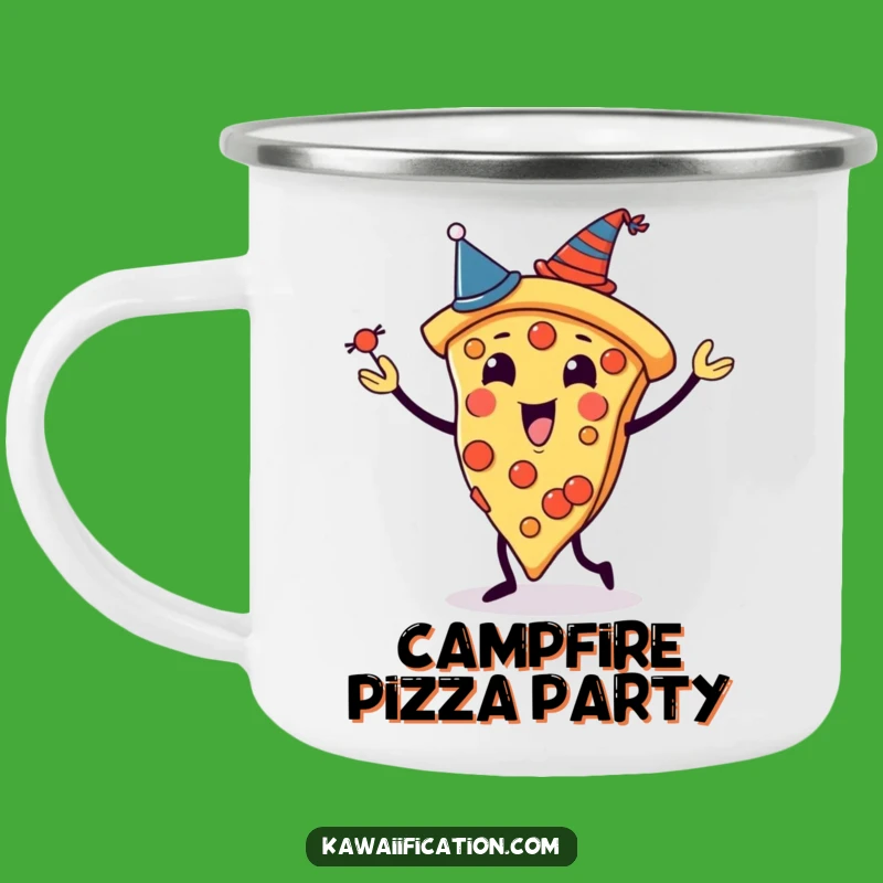 Funny Outdoor Pizza Juggling Camping Mug: Adventure Fuel with Party Vibes