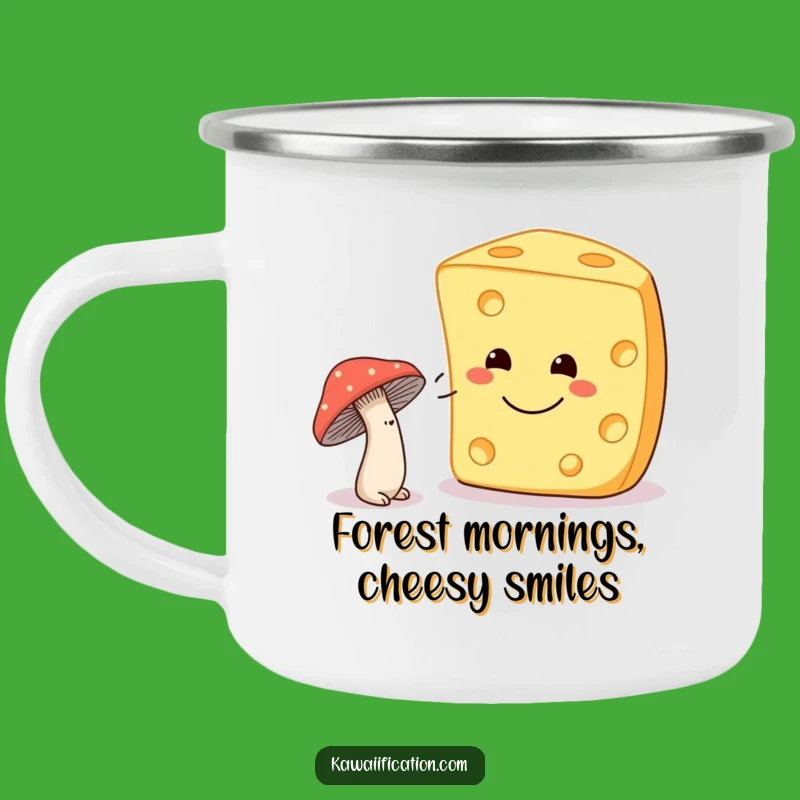 Funny Shy Mushroom Camping Mug: Adventures with a Gentle Wink