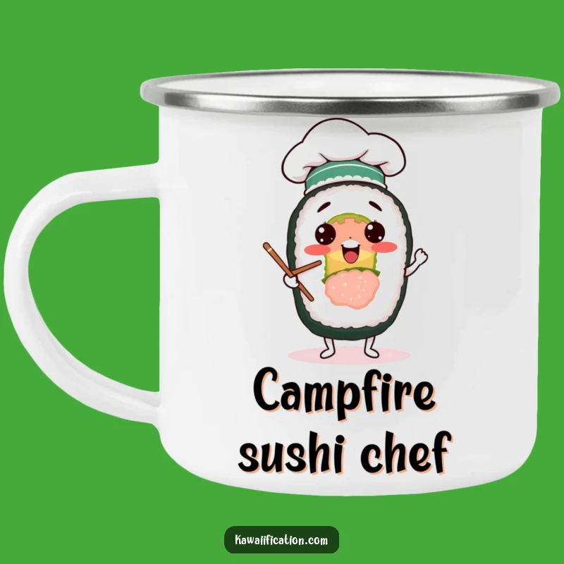 Funny Sushi Juggler Camping Mug: Adventure Fuel, Hilarious Foodie Gift