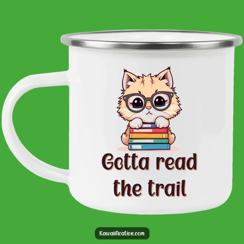 Funny Cat Campfire Mug - Hilarious Outdoor Gift for Bookish Adventurers