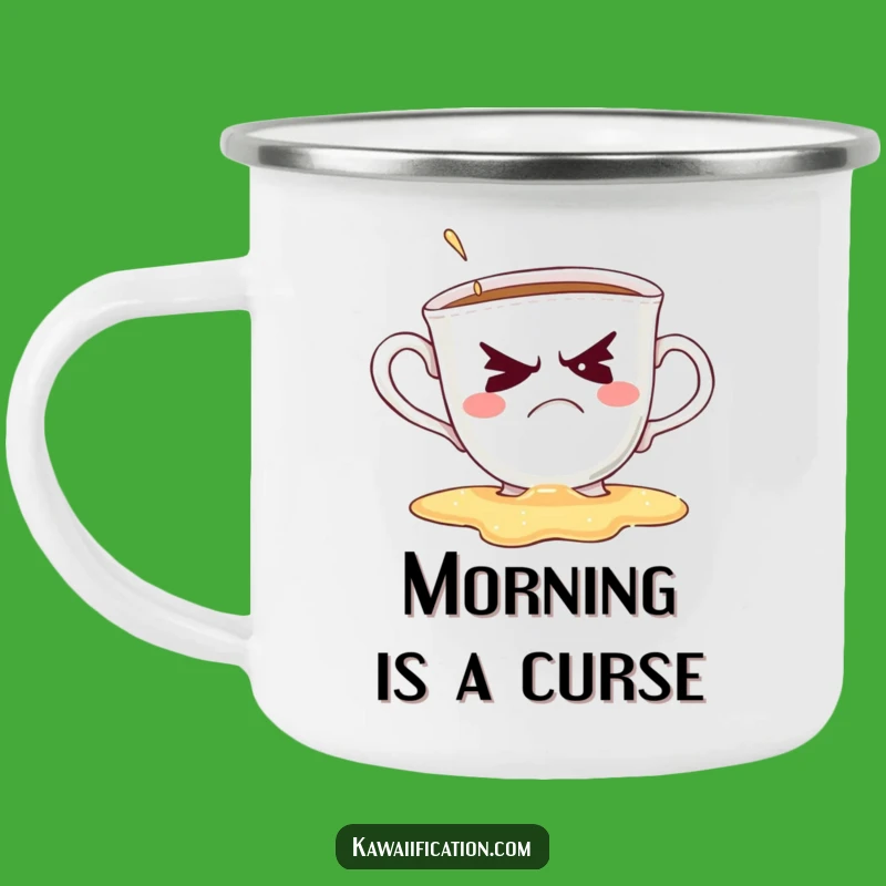 Funny Grumpy Teacup Camping Mug: Hilarious Outdoor Coffee Gift