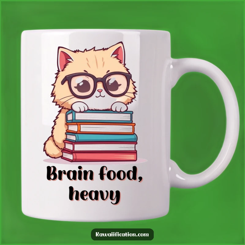 Funny Cat Glasses Mug - Book Lover Humor, Perfect Funny Gift for Nerds