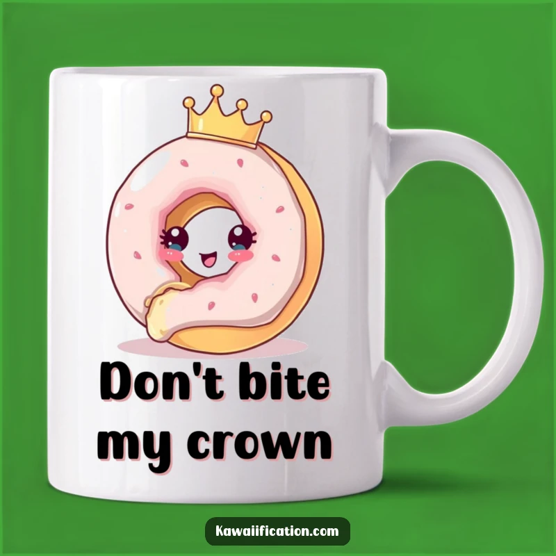 Funny Donut Crown Mug - Escaping Bite, Hilarious Treat Gift!