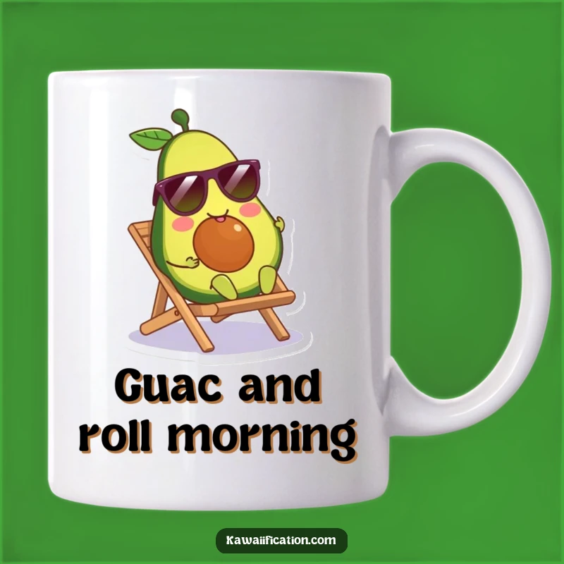 Funny Avocado Beach Mug - Sunglasses Chill, Relaxing Funny Gift