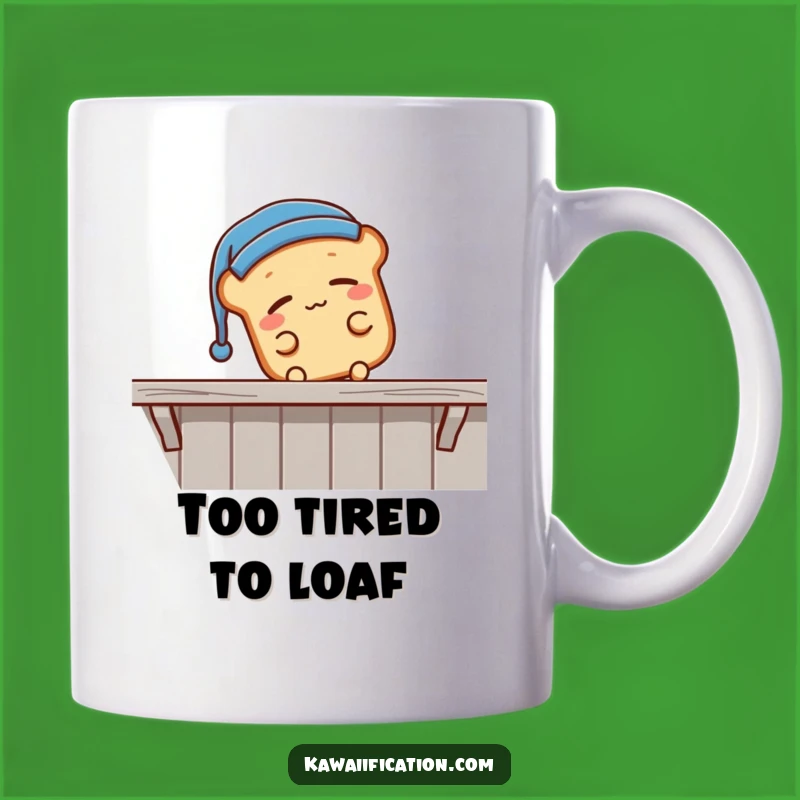 Funny Sleepy Bread Falling Mug - Hilarious Cartoon Nap Time Gift!
