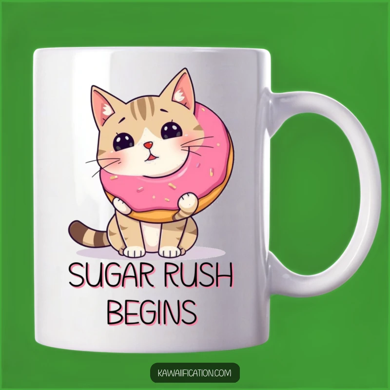 Funny Wobbly Cat Donut Mug - Balancing Act Fun, The Purrfect Funny Gift