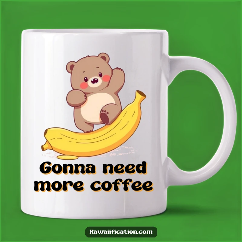 Funny Bear Banana Slip Mug - Hilarious Gift for Clumsy Naturists