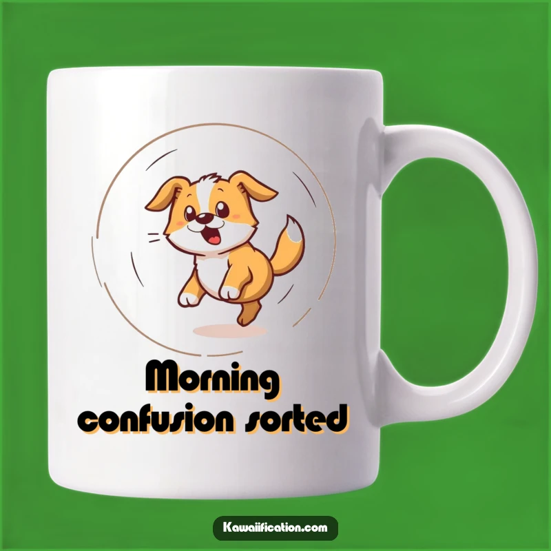 Funny Dog Tail Chasing Mug - Hilarious Gift for Dizzy Dog Lovers