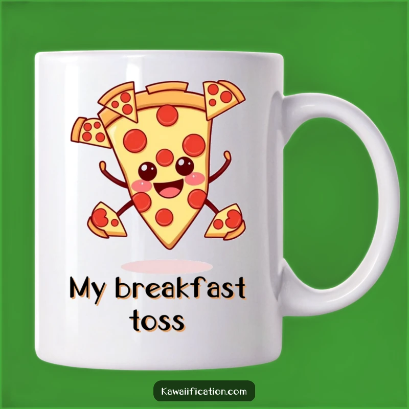 Funny Smiling Pizza Mug - Juggling Pepperoni, Perfect Humorous Gift for Foodies