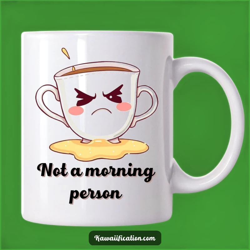 Funny Grumpy Teacup Mug: Hilarious Coffee Spill Gift for Tea Lovers