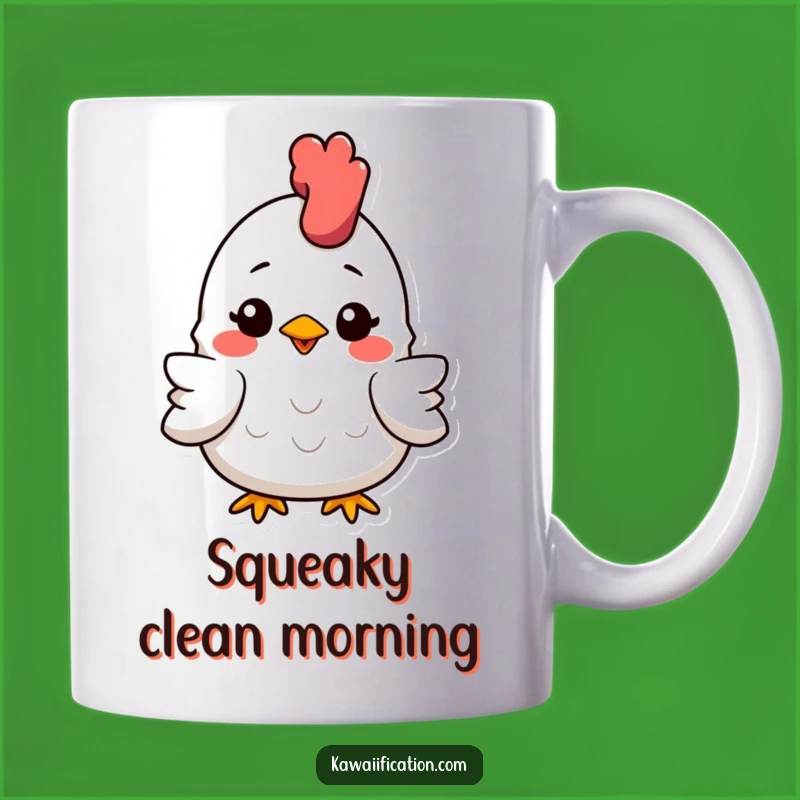 Funny Squashed Chicken Mug - Smiling Character, Hilarious Gag Gift!