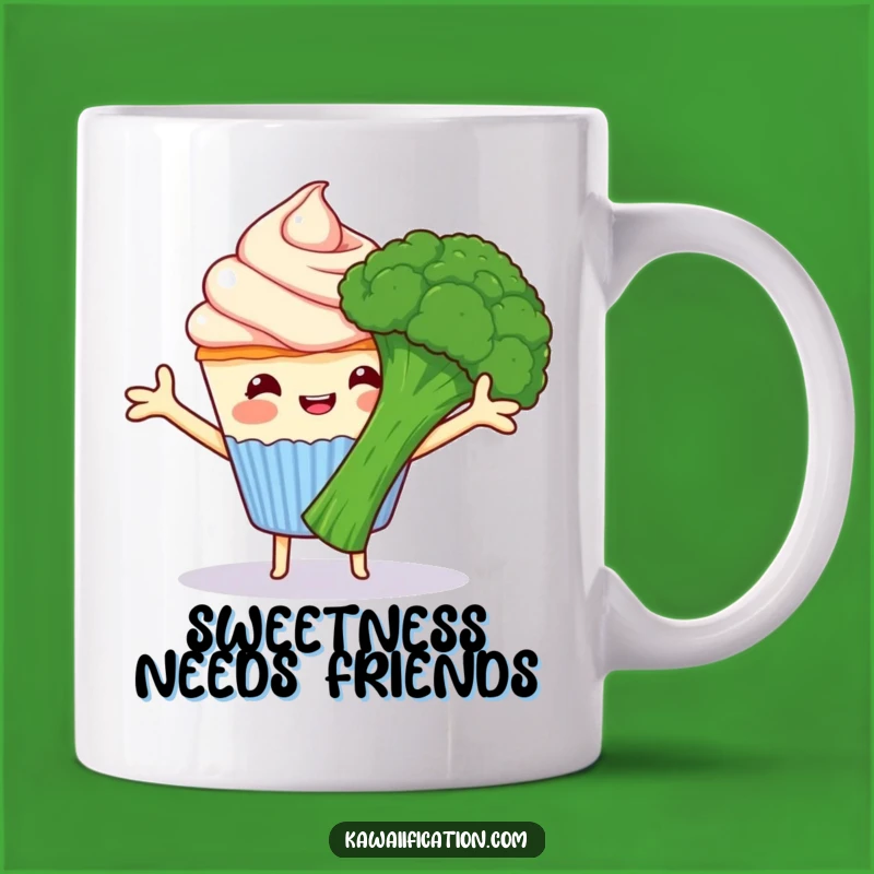 Funny Cupcake Hugs Broccoli Mug - Hilarious Sweet & Grumpy Gift!