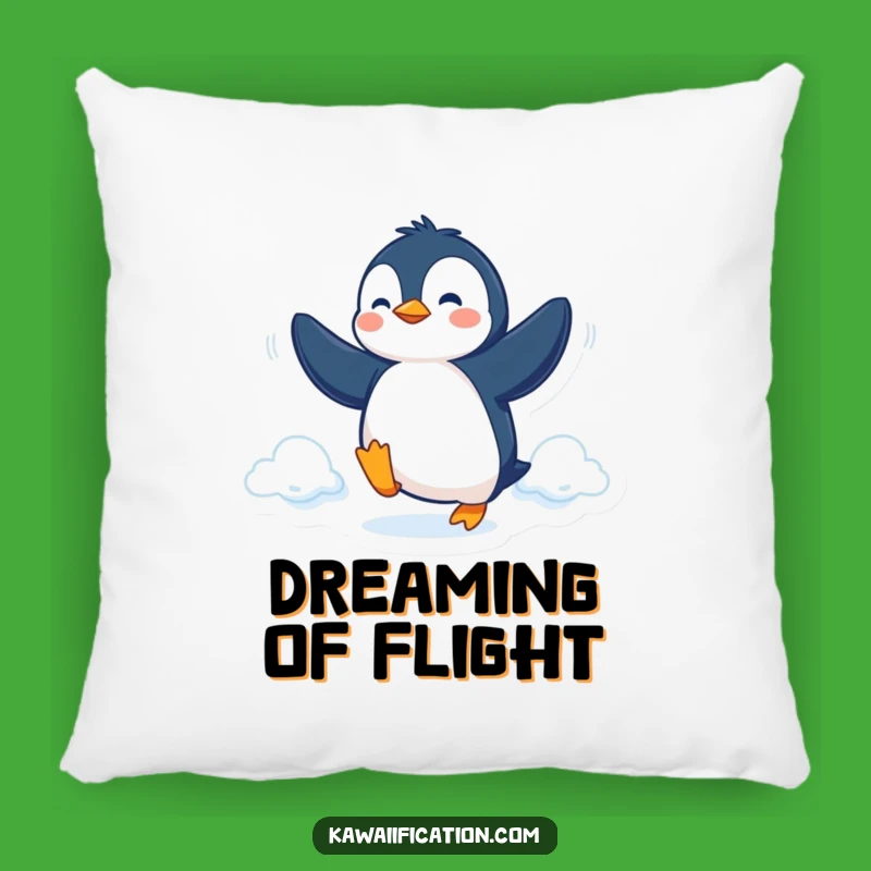 Funny Penguin Fly Pillow: Soft Determined Bird Cushion for a Hilarious Gift