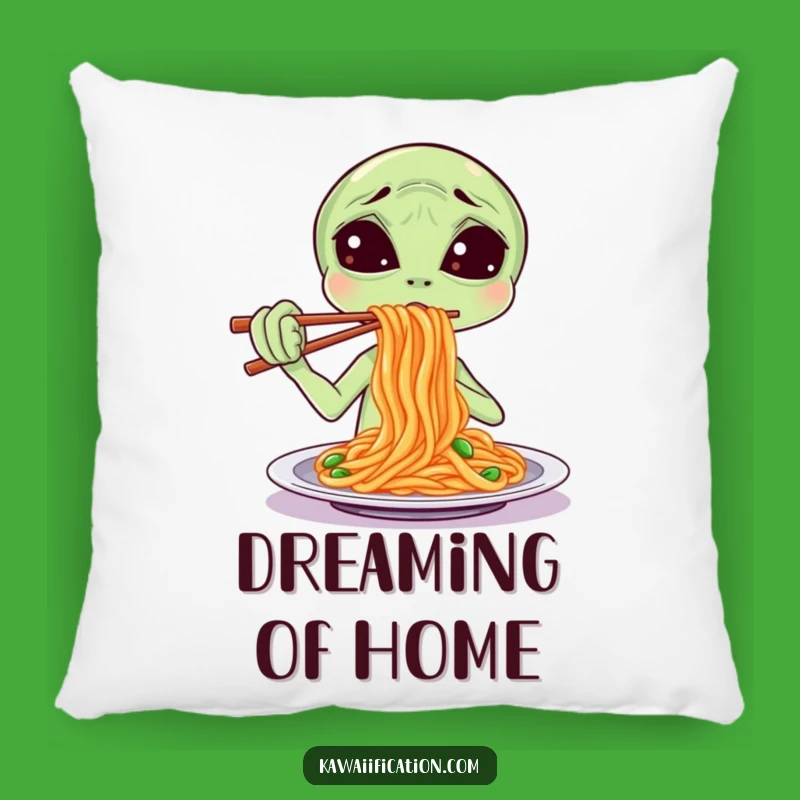 Funny Alien Spaghetti Pillow - Confused Comfort, Cozy Sci-Fi Gift!