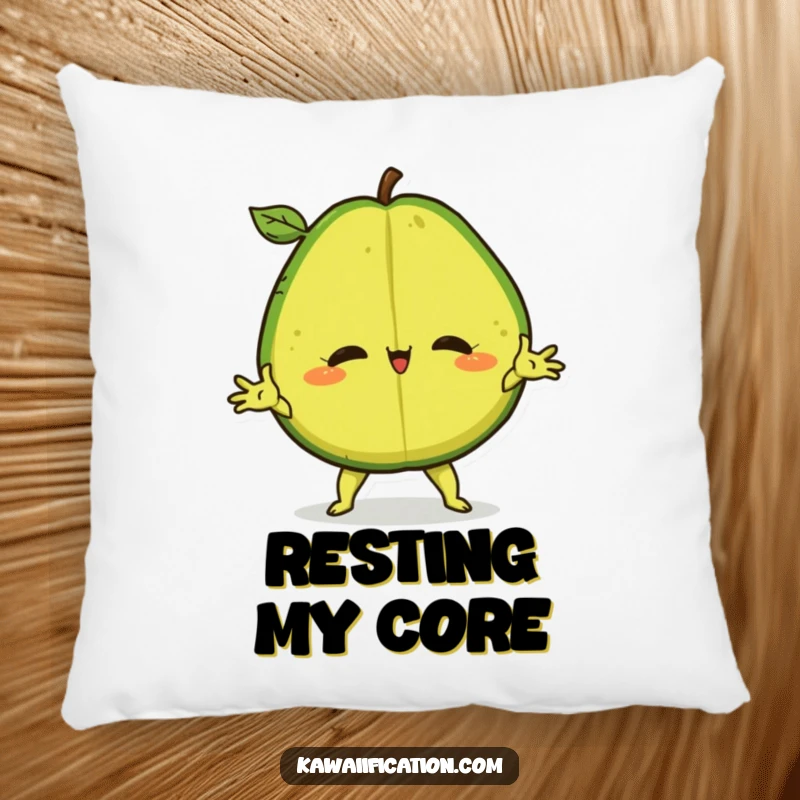 Funny Pillow featuring a confident avocado in a dramatic split, offering comfort and a humorous touch.