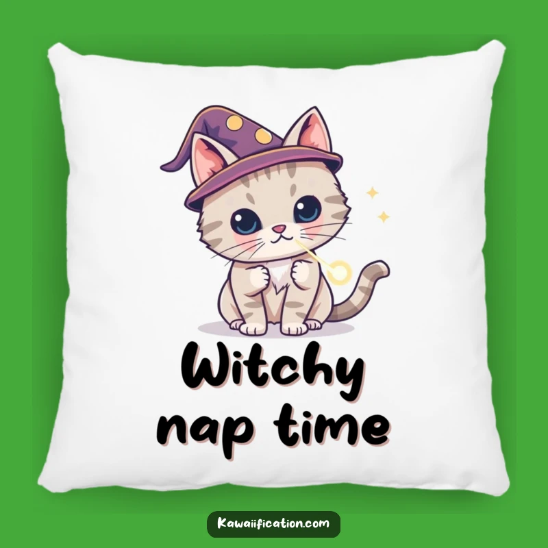 Funny Cat Wizard Laser Pillow - Cozy Magical Comfort