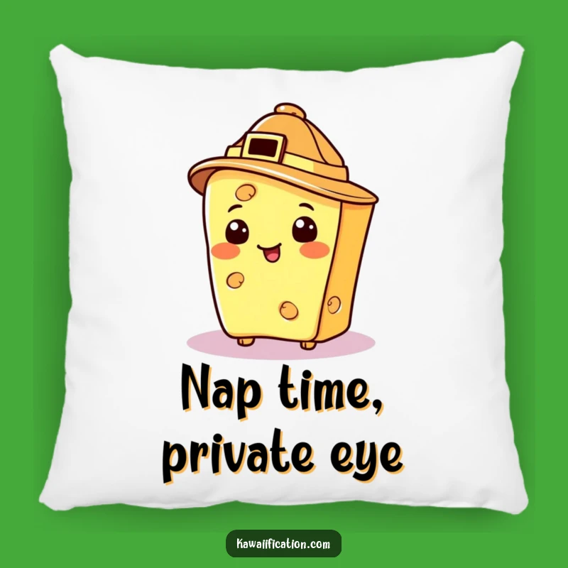 Funny Detective Cheese Pillow: Cozy Up with This Humorous Mystery-Solving Comfort