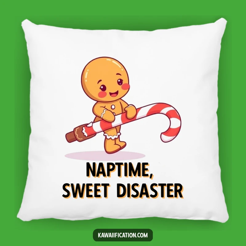 Funny Gingerbread Man Pillow: Cuddle Up with Holiday Mischief