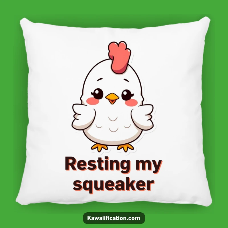 Funny Squashed Chicken Pillow - Smiling Comfort, Cozy Gag Gift!
