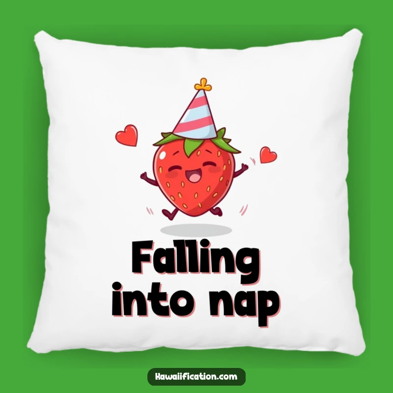 Funny Tripping Strawberry Pillow: Hilarious Party Fruit Decor Gift