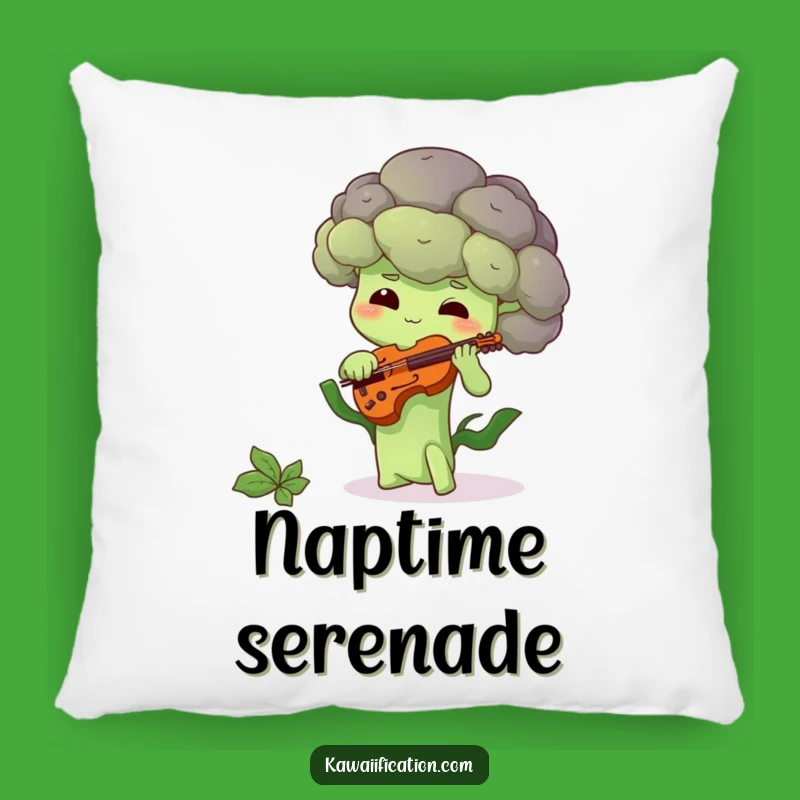 Funny Shy Broccoli Pillow: Hilarious Veggie Music Decor Gift