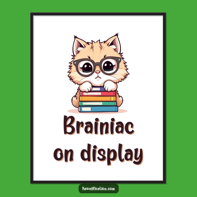 Funny Cat Balancing Books Digital Art - Hilarious Print for Your Walls