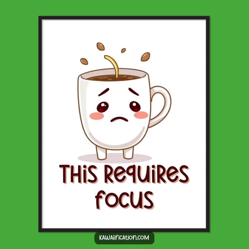 Funny Confused Coffee Digital Print: Instant Hilarious Morning Wall Decor