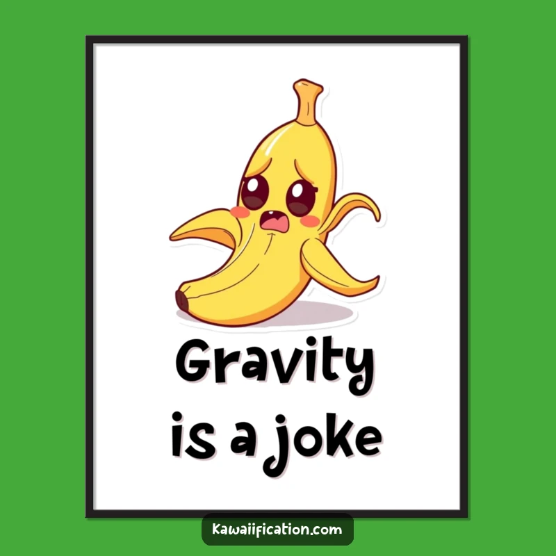 Funny Startled Banana Peel Slipping Digital Art - Instant Cartoon Laugh Gift!