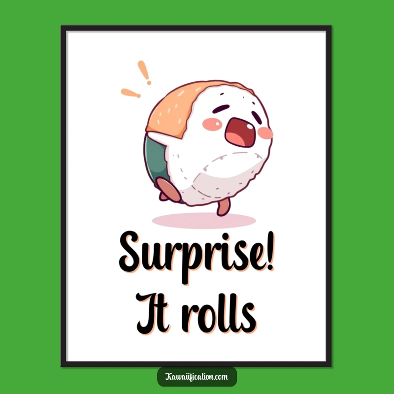 Funny Sushi Backflip Digital Print: Instant Hilarious Wall Decor