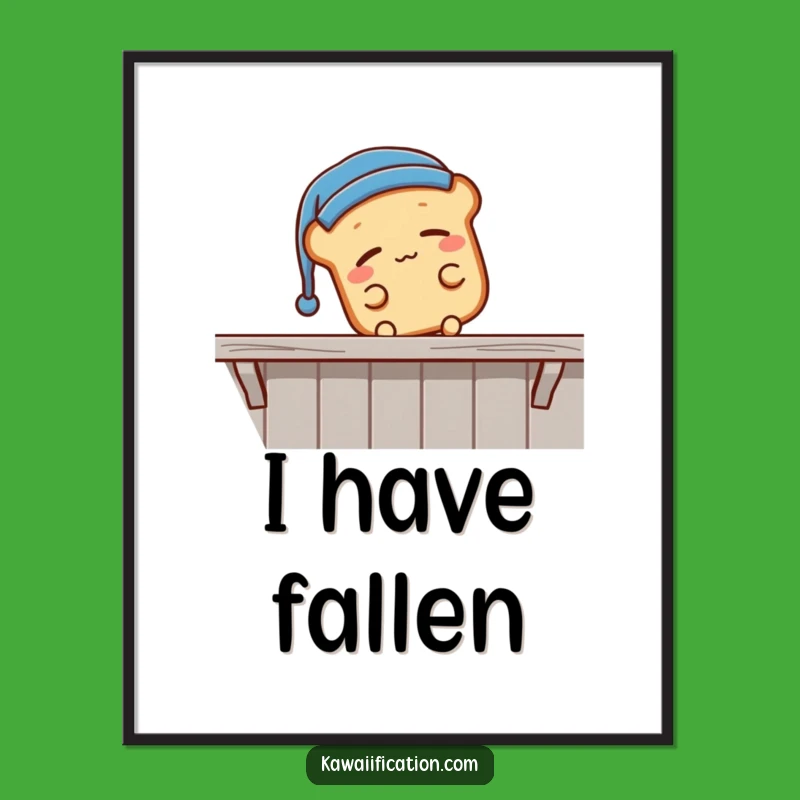 Funny Sleepy Bread Falling Digital Art - Instant Cartoon Nap Gift!