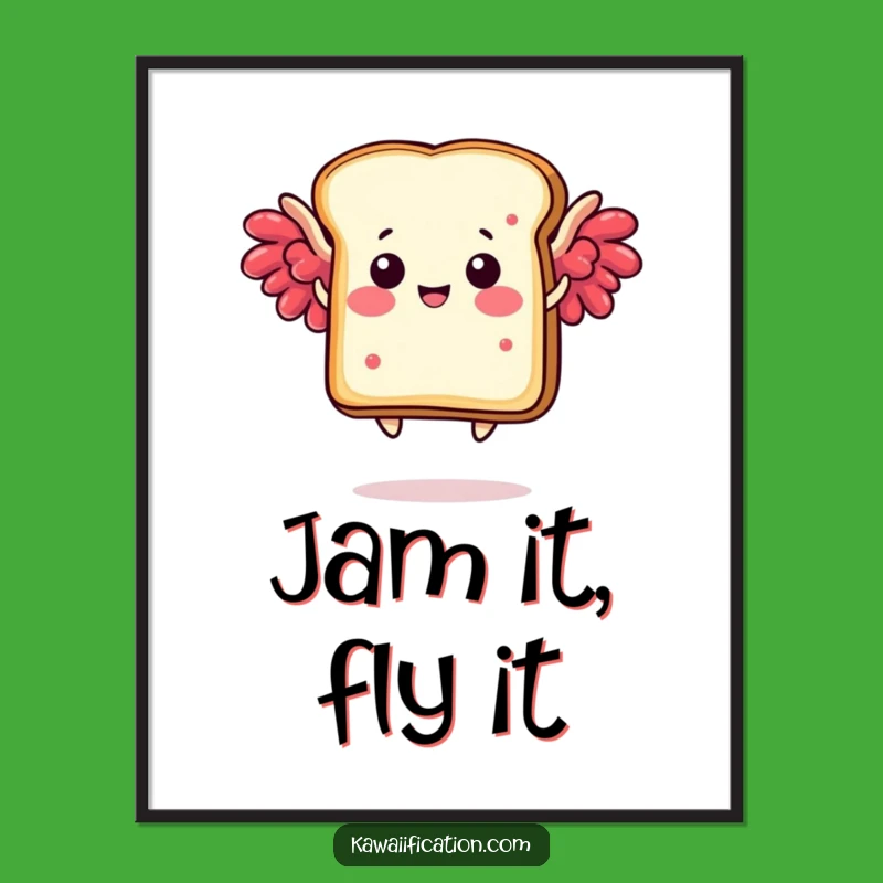 Funny Toast Wings Digital Print: Instant Breakfast Cheer