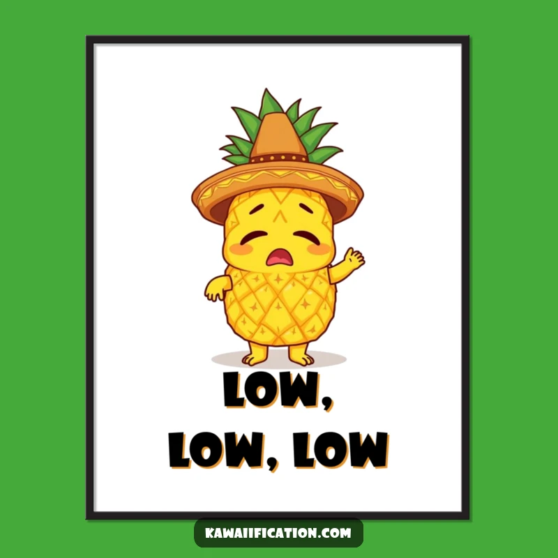 Funny Pineapple Limbo Digital Print: Instant Tropical Whimsy, Perfect Humorous Decor Gift