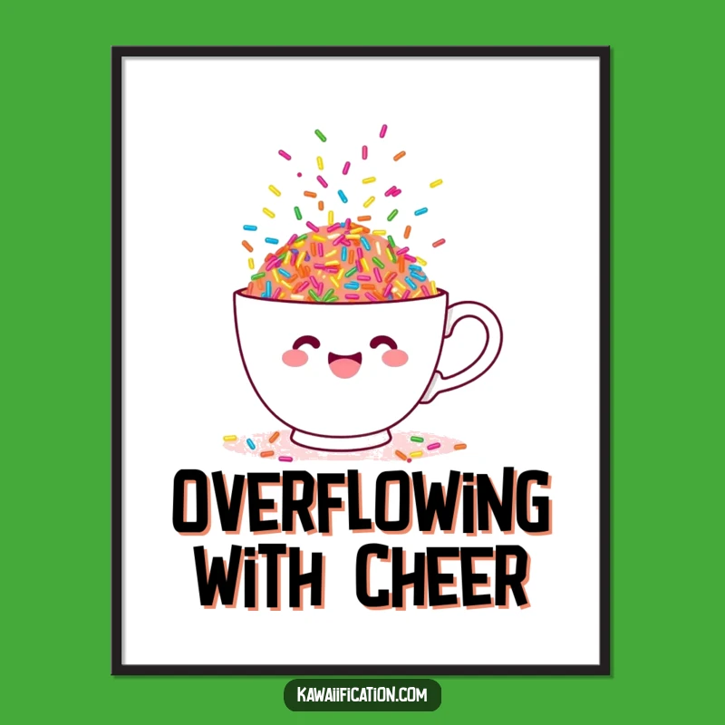 Funny Sprinkle Teacup Digital Art - Hilarious Print for Cheerful Walls
