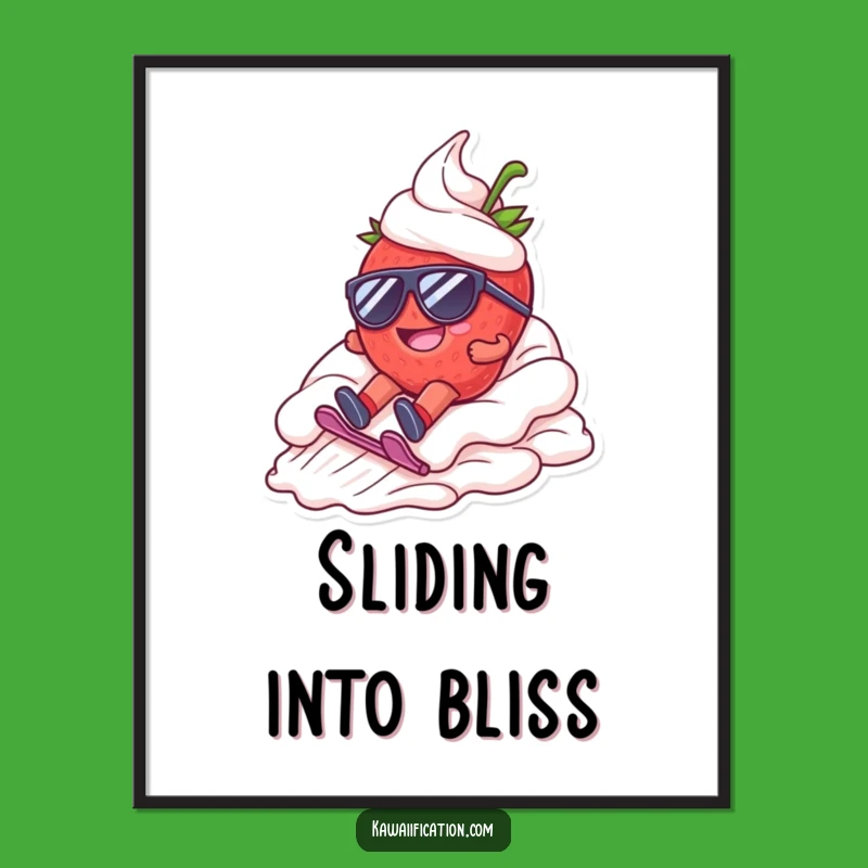 Funny Strawberry Sloth Digital Print: Instant Summer Joy, Perfect Humorous Decor Gift