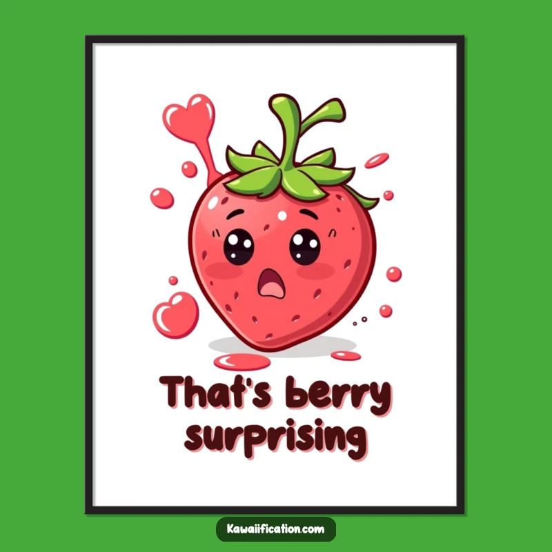 Funny Strawberry Surprise Digital Art - Instant Juiciness Delivered!