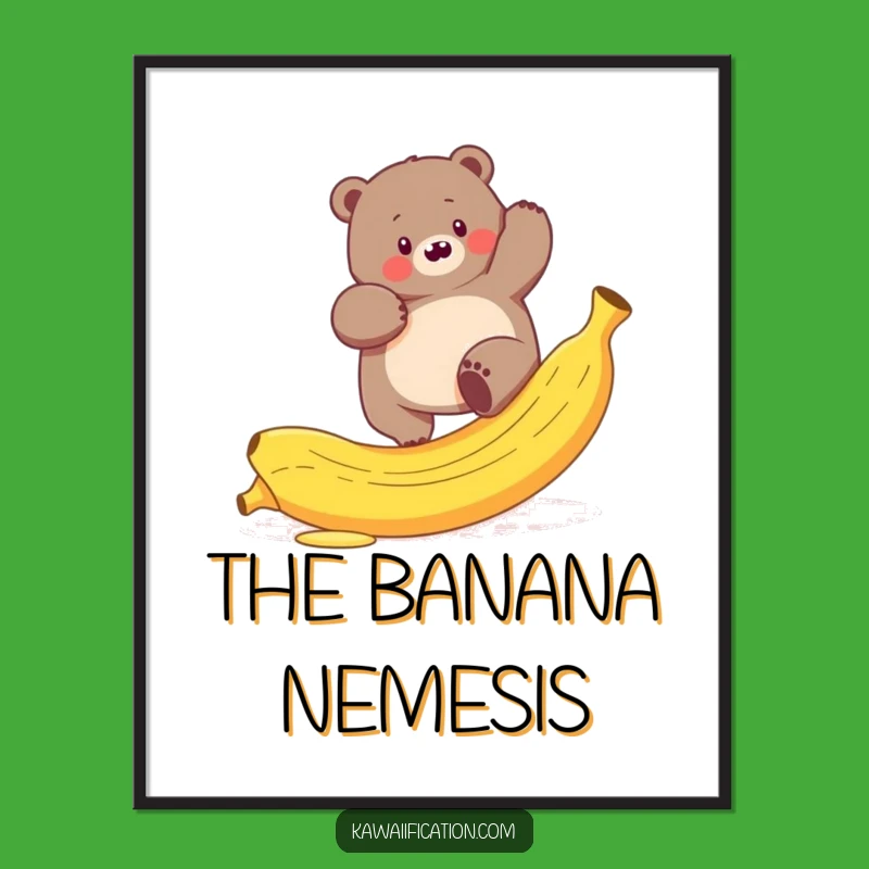 Funny Bear Banana Digital Art - Hilarious Print for Wilderness Walls