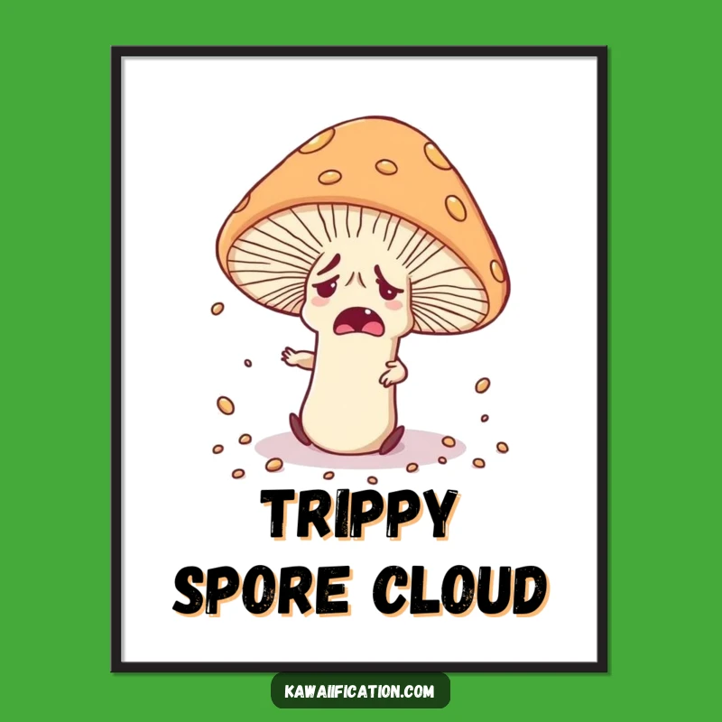 Instant Woodland Whimsy: Funny Mushroom Digital Art - Spore Scatter, Downloadable Funny Gift